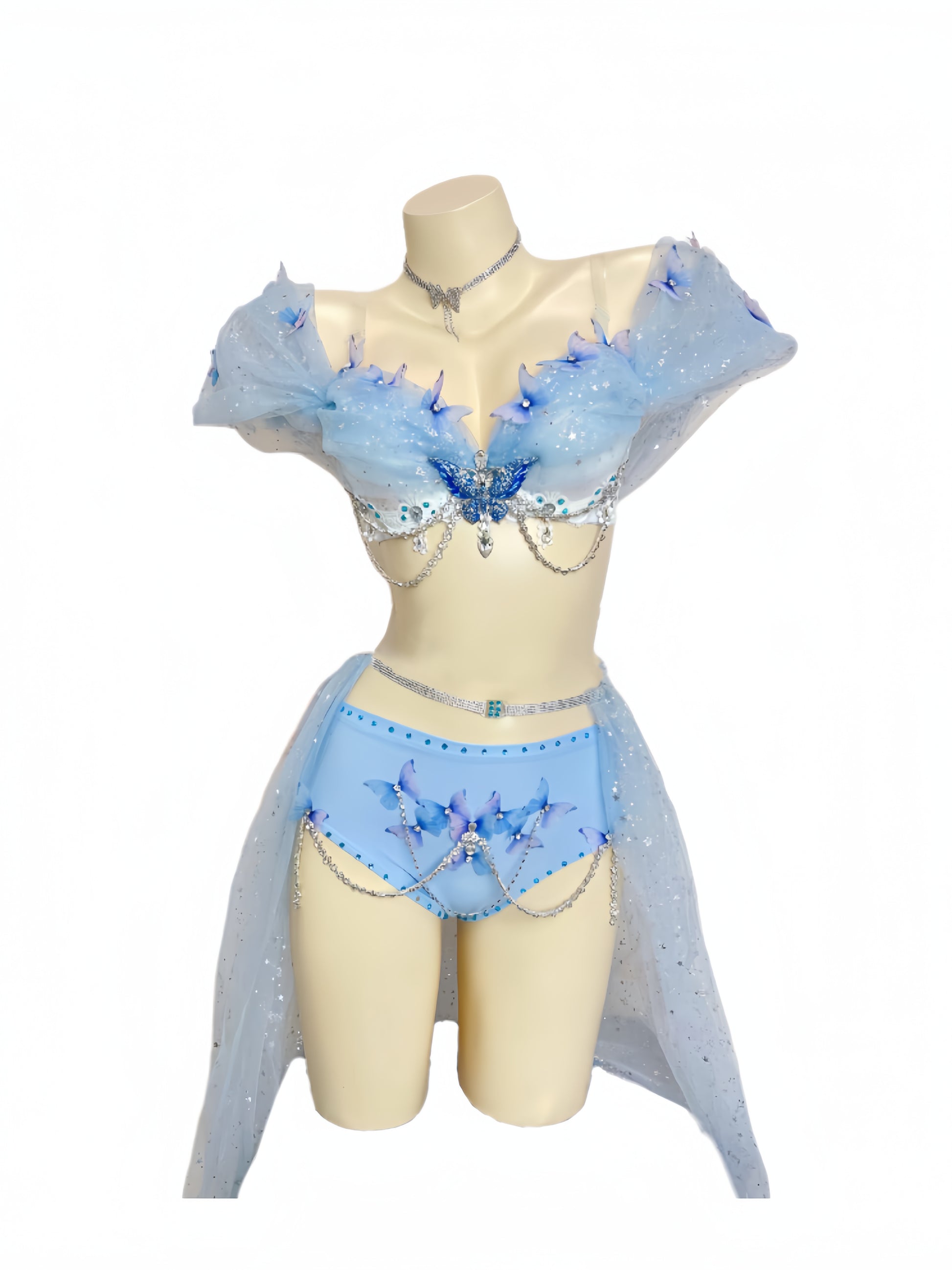 blue rave dress Buy Blue Butterfly Handmade Rave Outfits U.S. – MidnightMoon