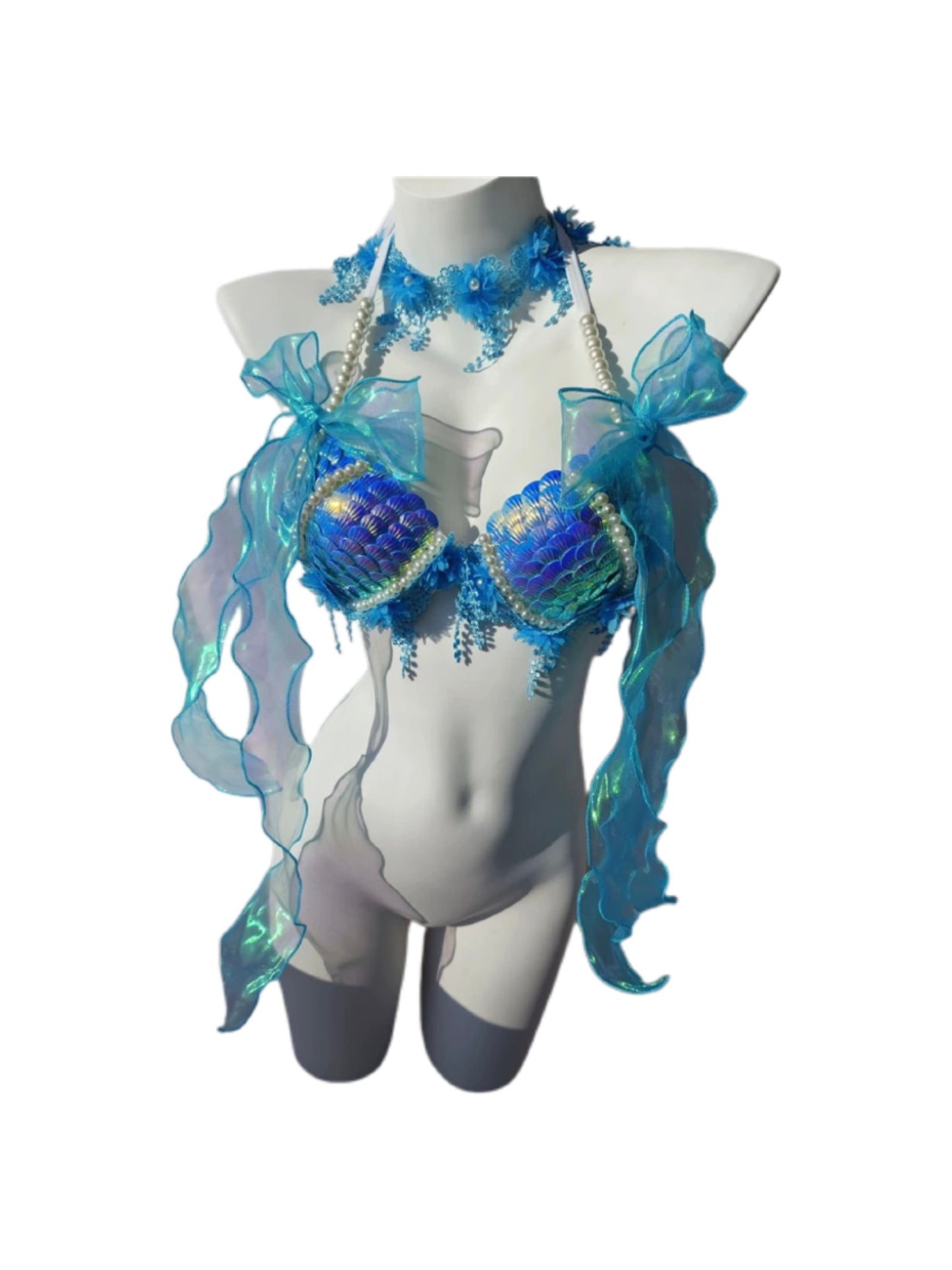 Electric Blue Mermaid Outfit Set