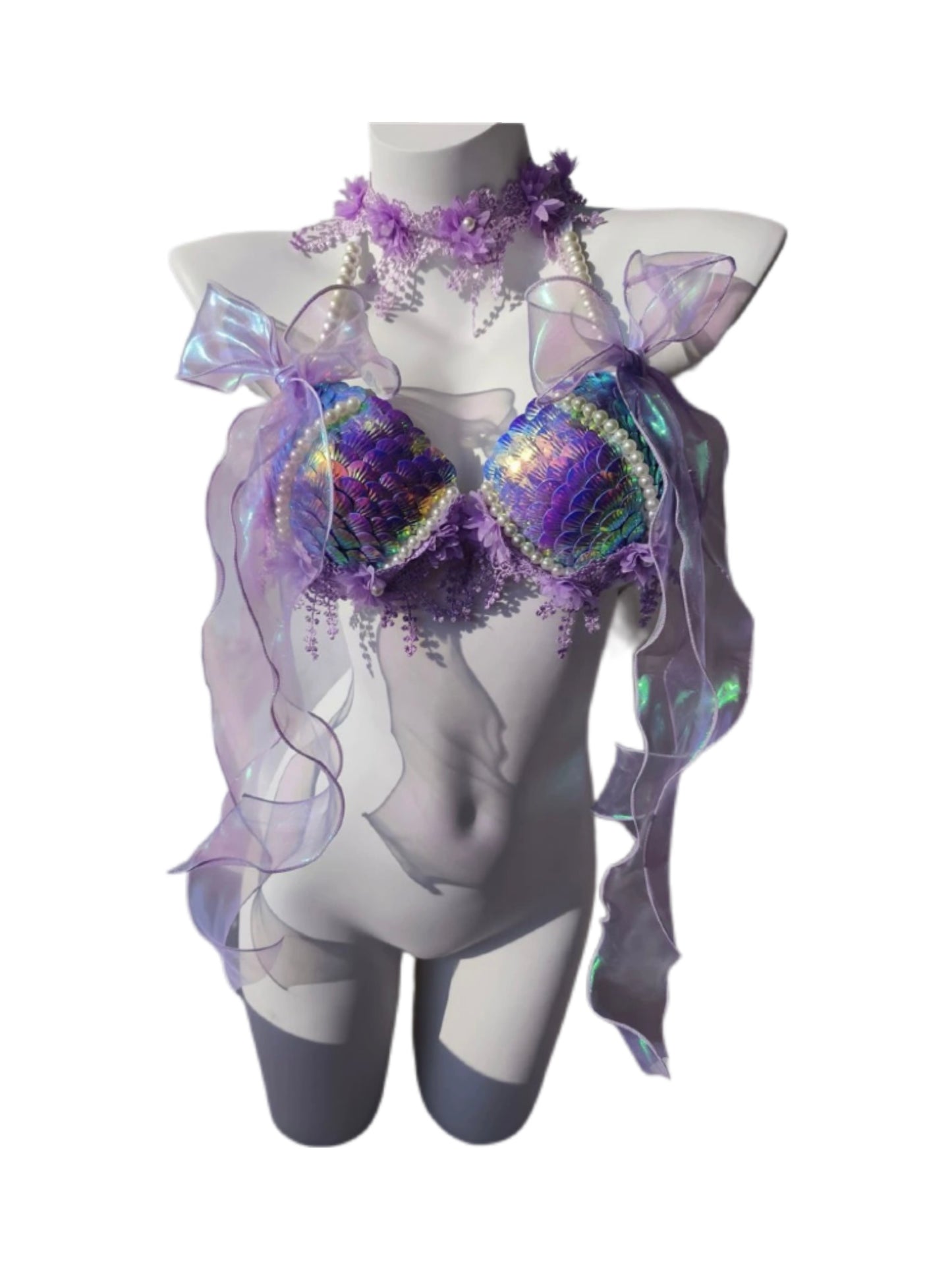 Galaxy Purple Mermaid Outfit Set